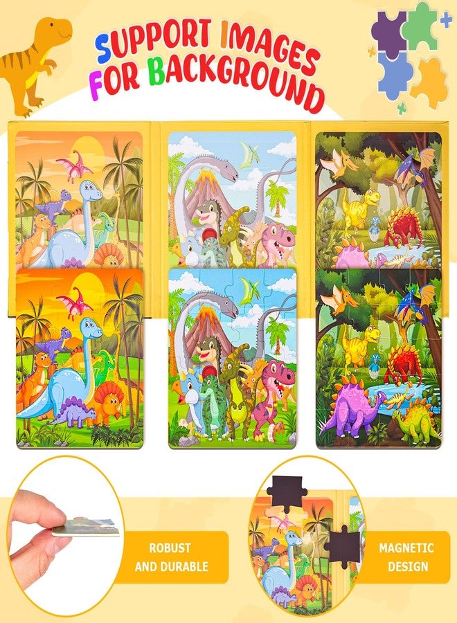 LovesTown Magnetic Puzzles Book for Toddlers, Educational Learning Toys, Dinosaur 48 Piece Travel Activity Set - Image 5